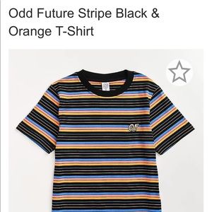 ODD FUTURE orange & black stripe tee size small